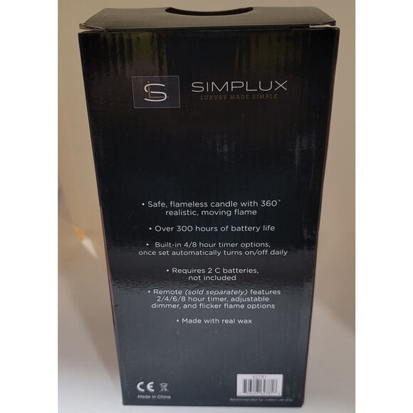 Simplux LED Squared Candle with Moving Flame and Remote (Set of 2) - Picture 6 of 8